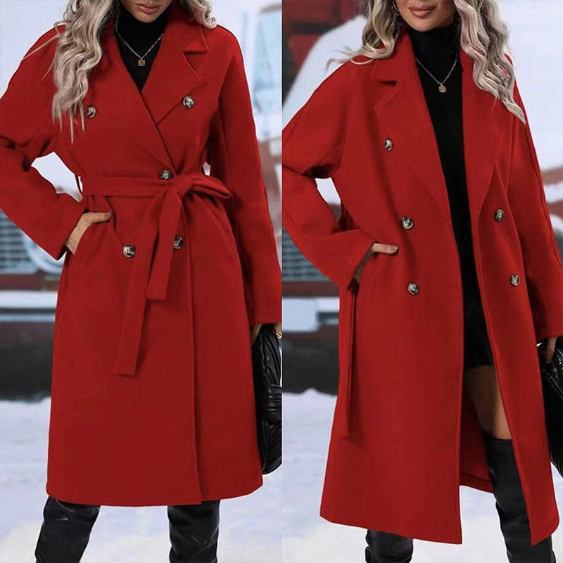 Trench Coat With Belt Winter Fashion