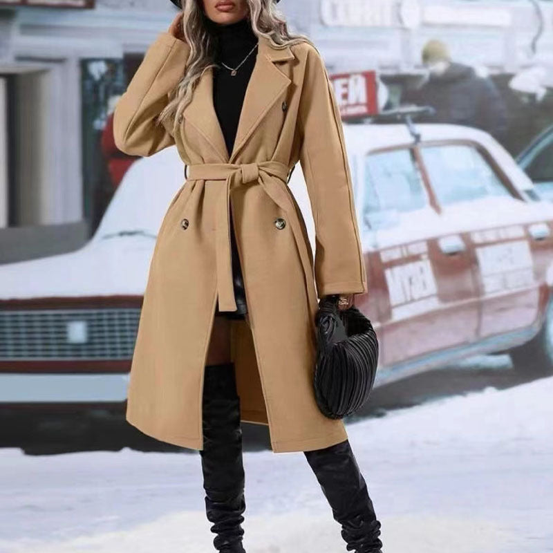 Trench Coat With Belt Winter Fashion