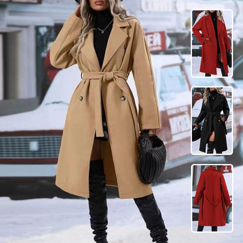 Trench Coat With Belt Winter Fashion